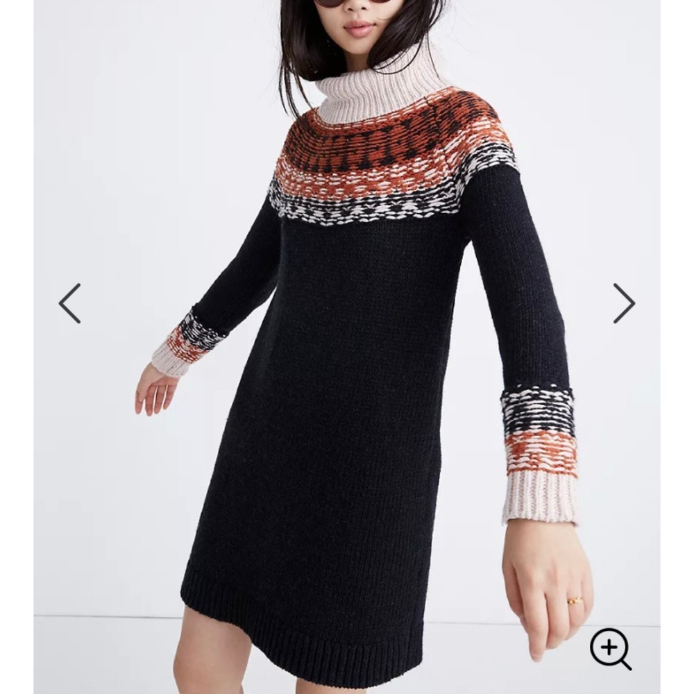 Madewell Fair Isle Turtleneck Sweater Dress